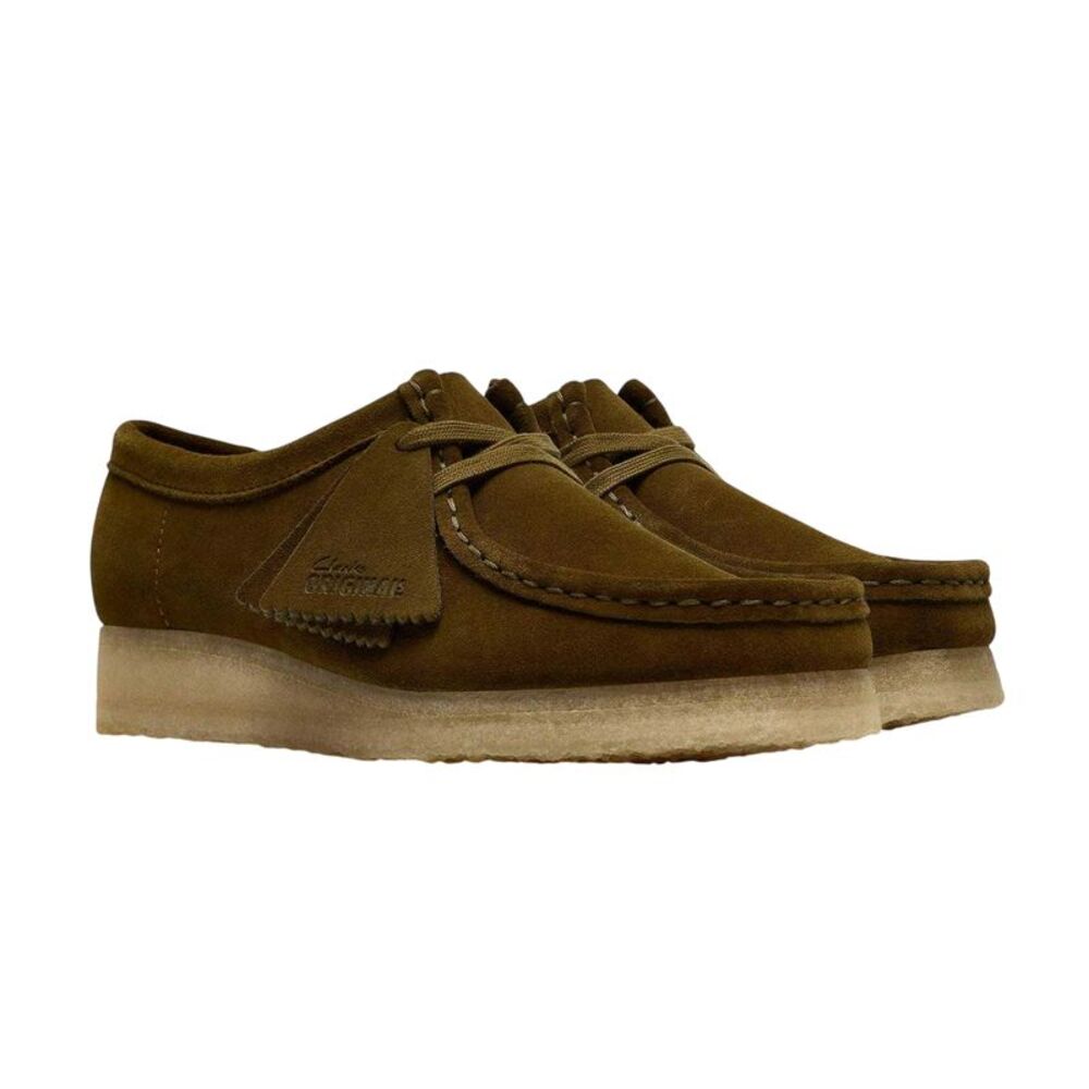Clarks Originals Womens/Ladies Wallabee Suede Moc Toe Formal Shoes / Olive